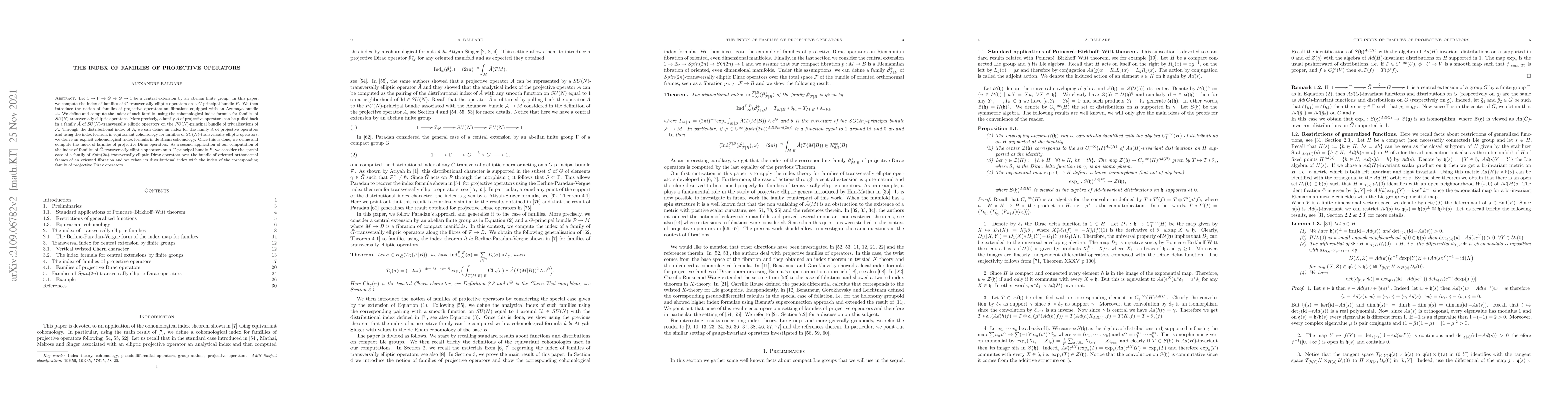 Thumbnail for The index of families of projective operators