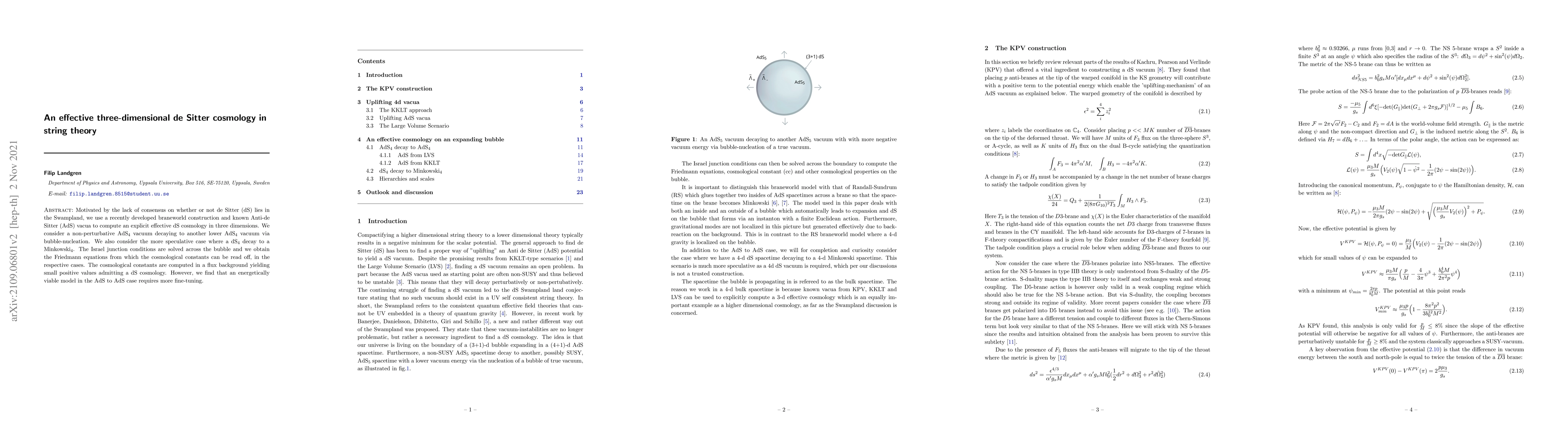 Thumbnail for An effective three-dimensional de Sitter cosmology in string theory