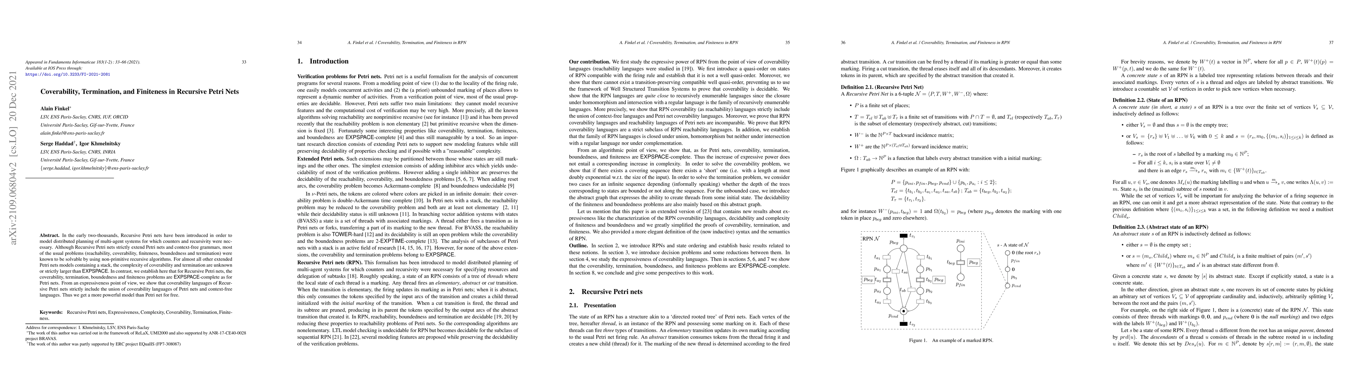 Thumbnail for Coverability, Termination, and Finiteness in Recursive Petri Nets