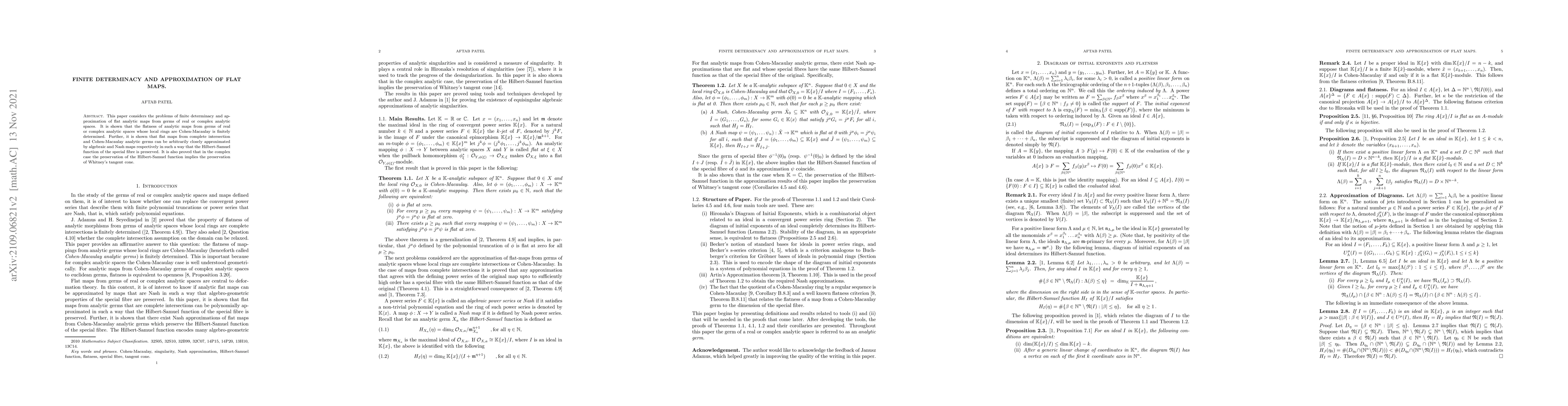 Thumbnail for Finite determinacy and approximation of flat maps