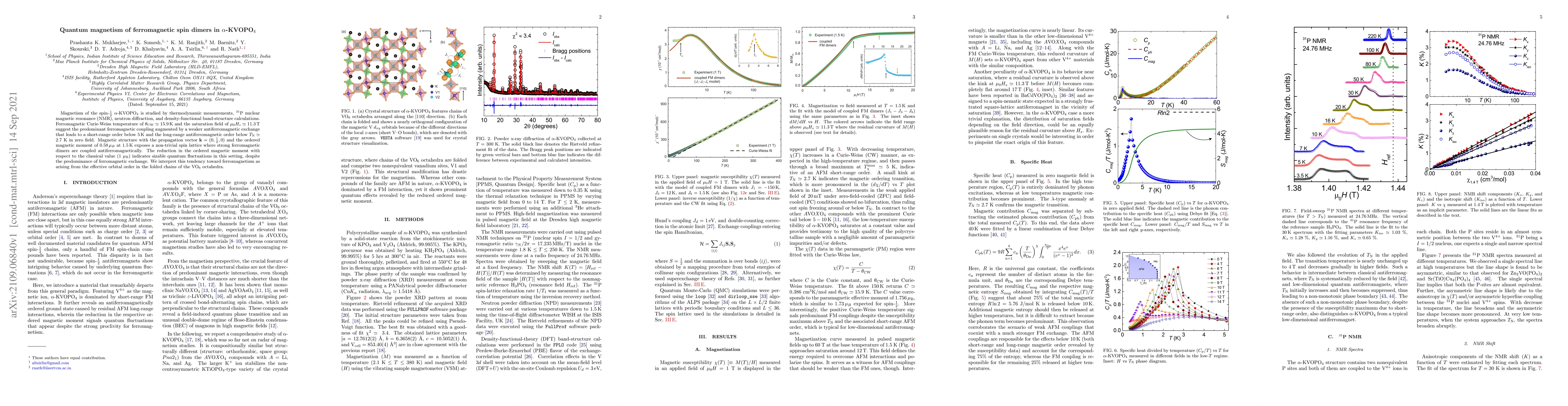 Thumbnail for Quantum magnetism of ferromagnetic spin dimers in $\alpha$-KVOPO$_4$
