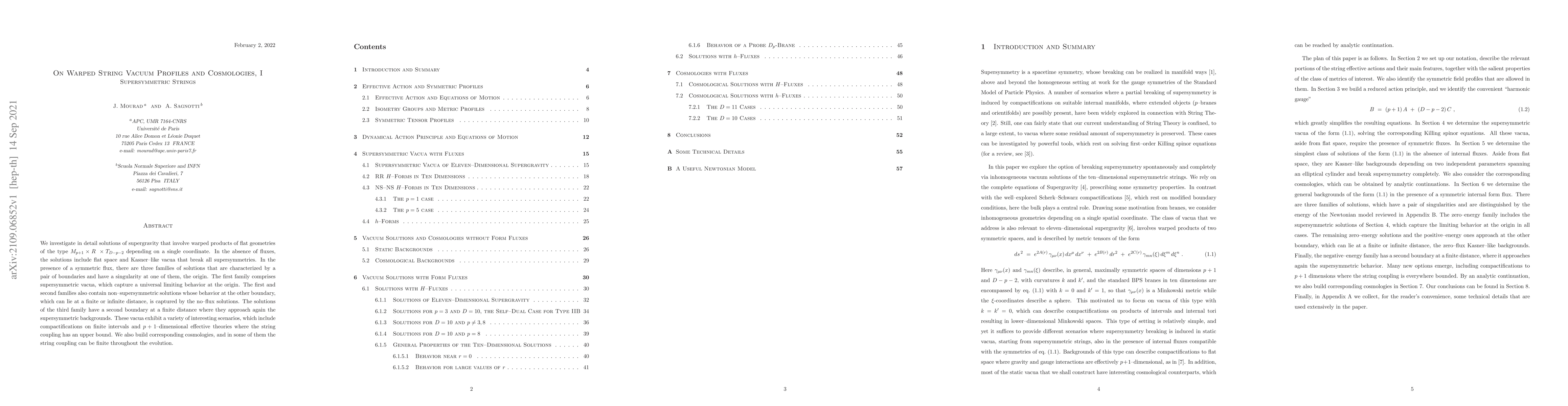 Thumbnail for On Warped String Vacuum Profiles and Cosmologies, I. Supersymmetric
  Strngs