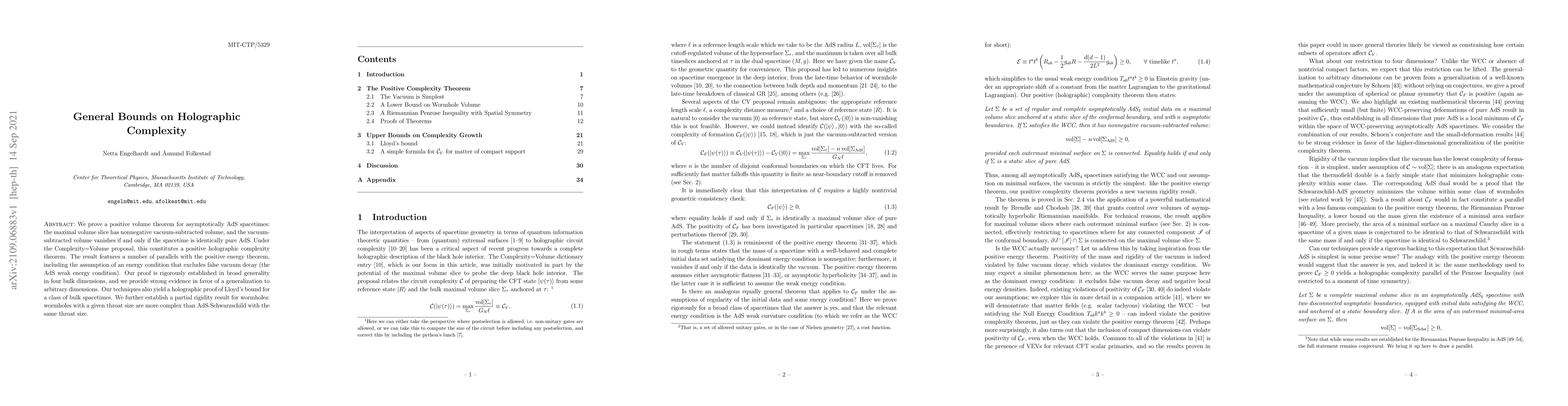 Thumbnail for General Bounds on Holographic Complexity
