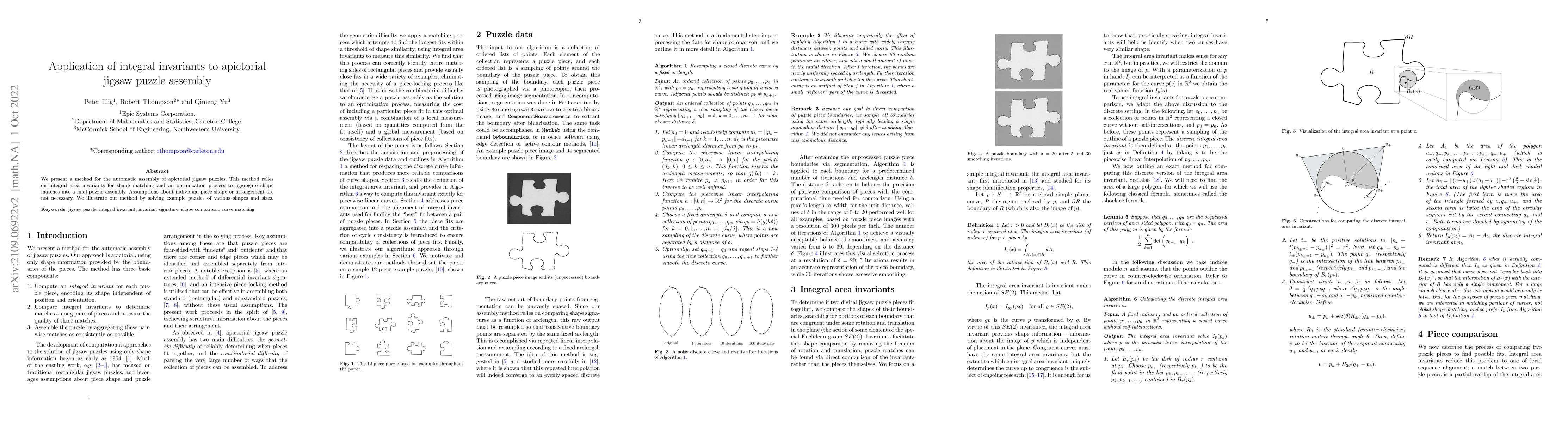 Thumbnail for Application of integral invariants to apictorial jigsaw puzzle assembly