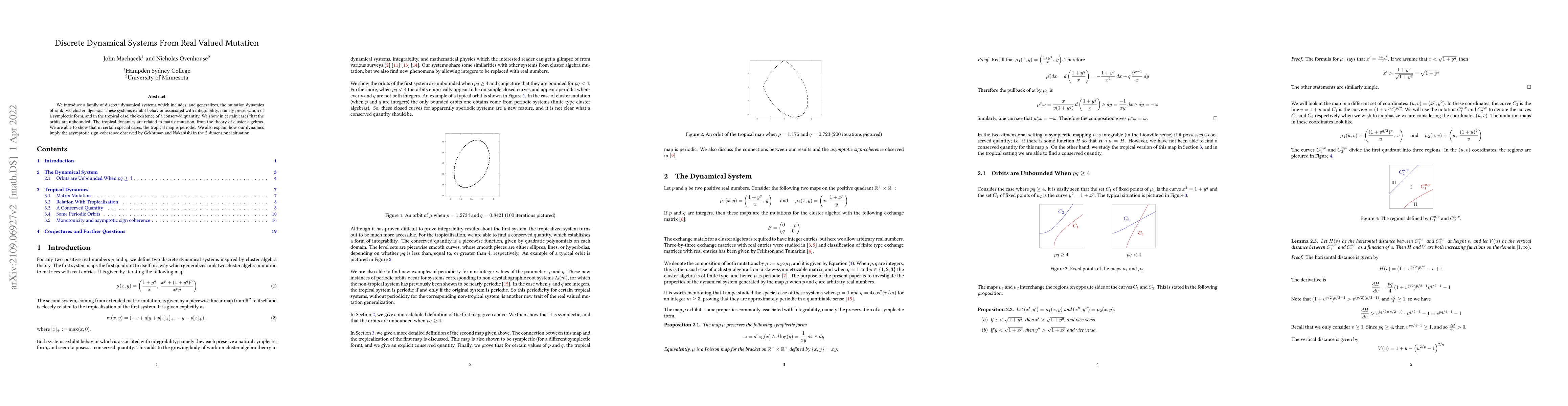 Thumbnail for Discrete Dynamical Systems From Real Valued Mutation