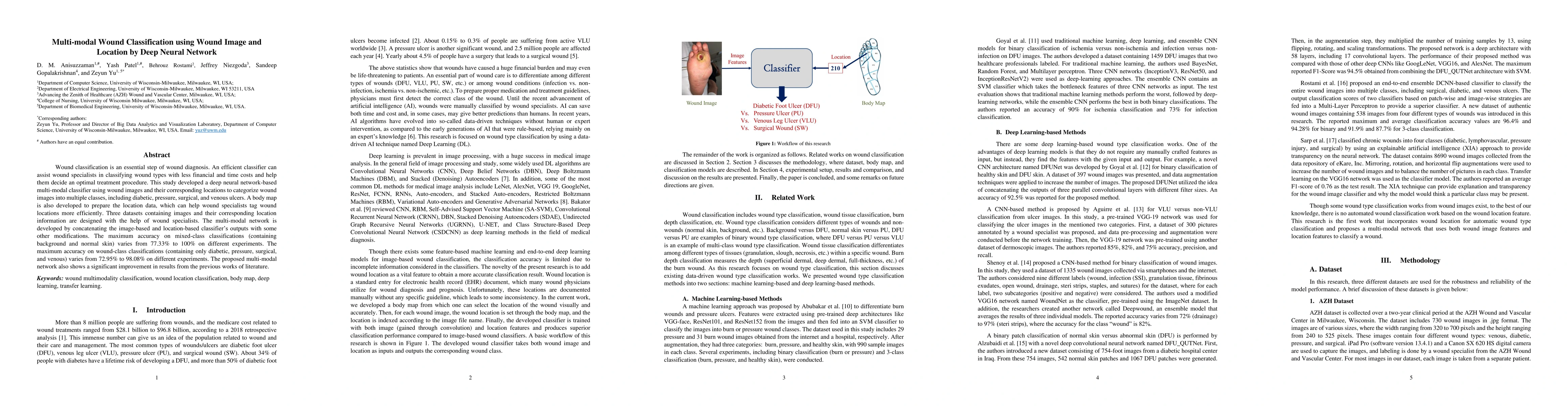 Thumbnail for Multi-modal Wound Classification using Wound Image and Location by Deep
  Neural Network
