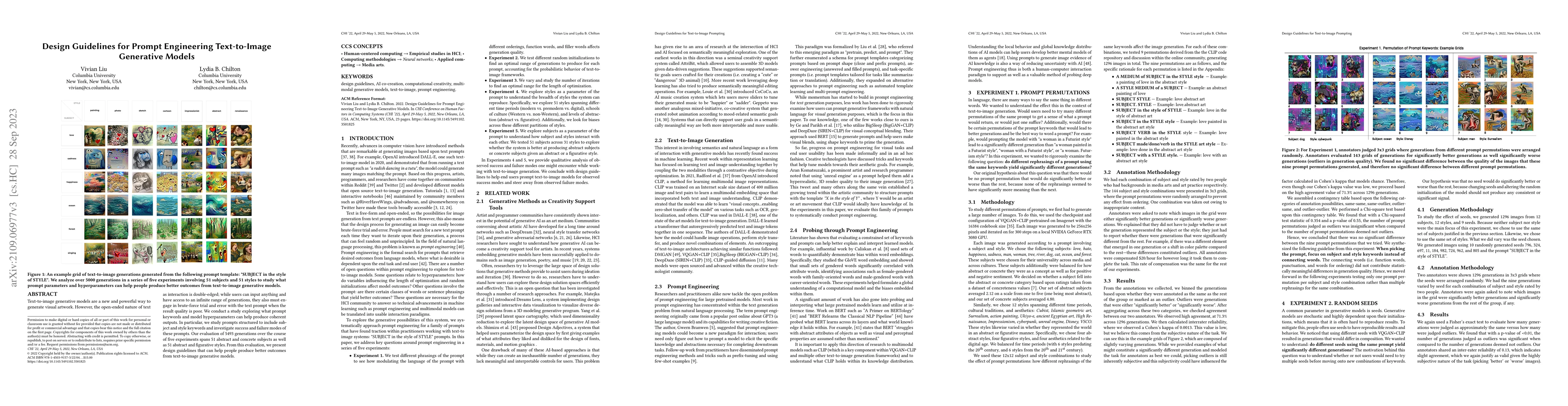 Thumbnail for Design Guidelines for Prompt Engineering Text-to-Image Generative Models
