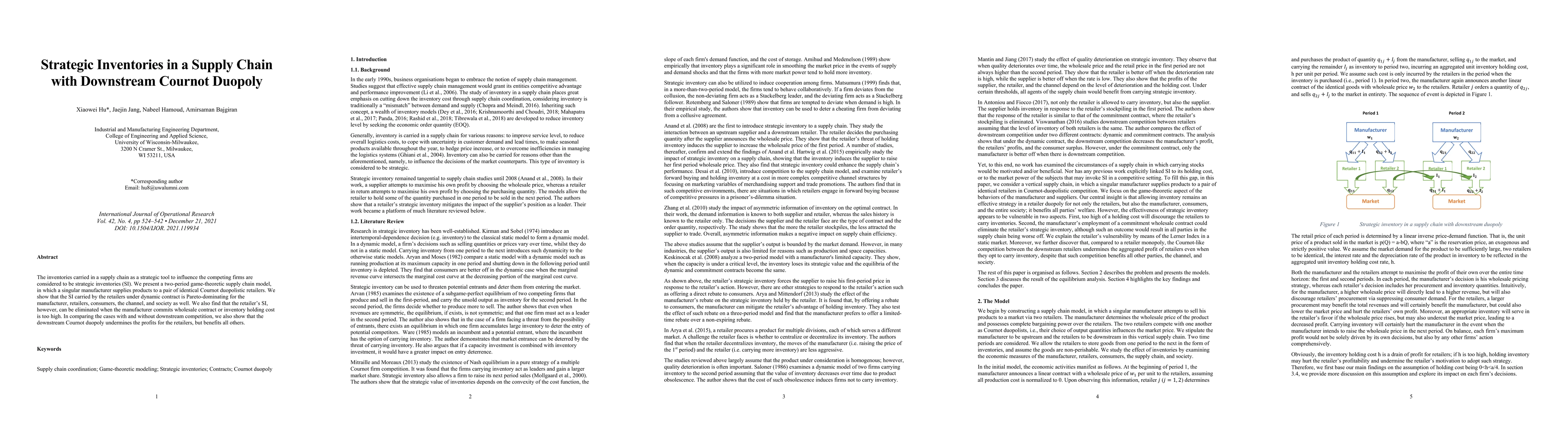 Thumbnail for Strategic Inventories in a Supply Chain with Downstream Cournot Duopoly