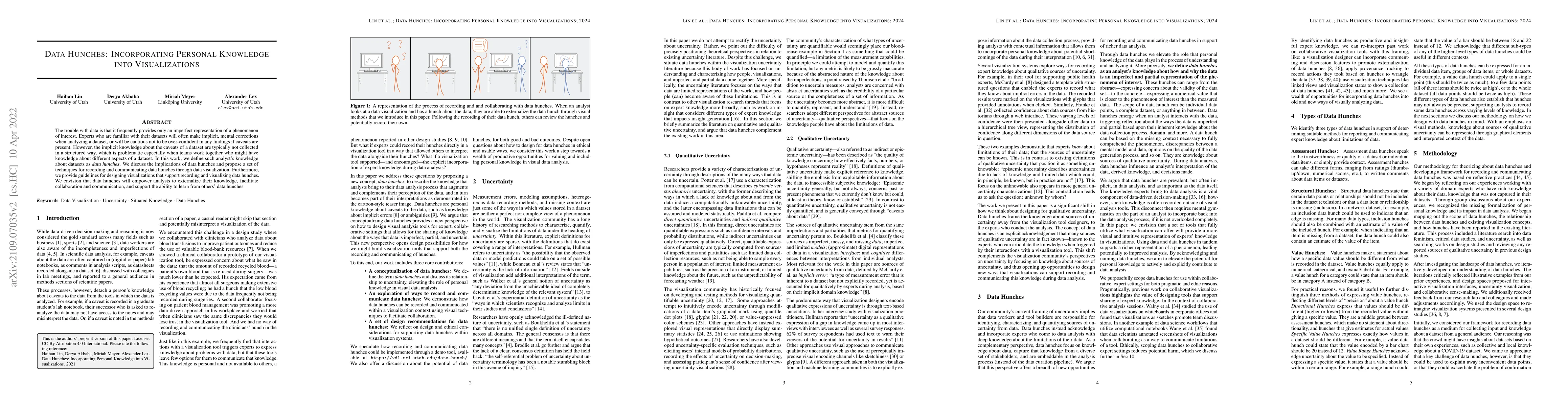 Thumbnail for Data Hunches: Incorporating Personal Knowledge into Visualizations
