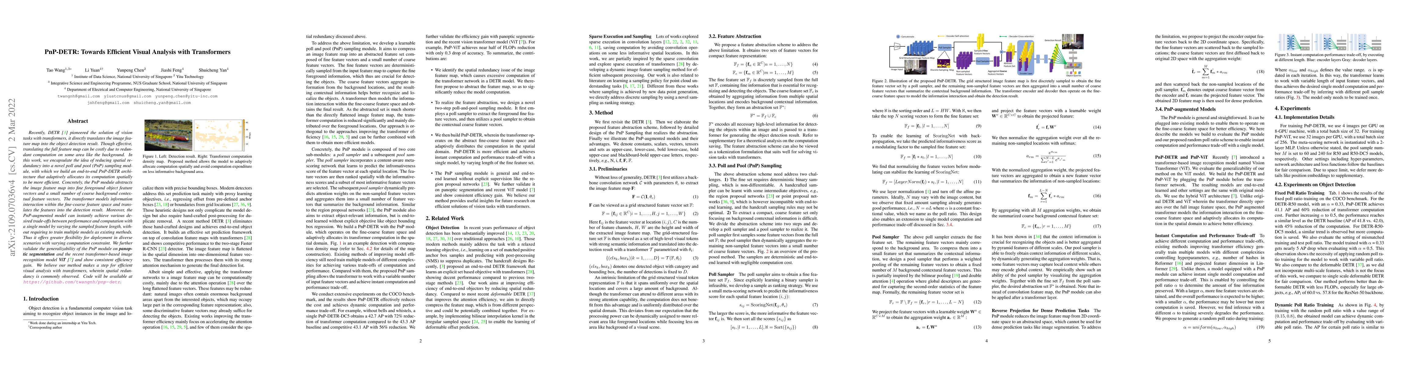 Thumbnail for PnP-DETR: Towards Efficient Visual Analysis with Transformers
