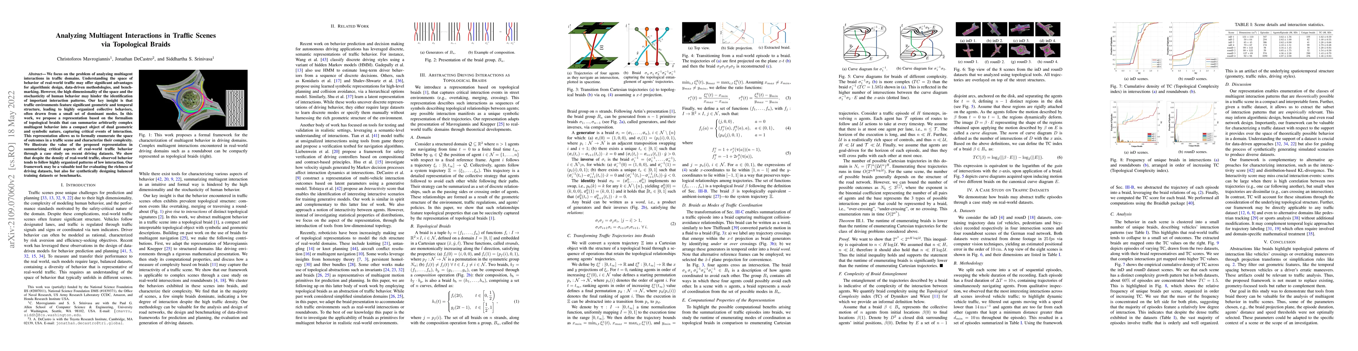 Thumbnail for Analyzing Multiagent Interactions in Traffic Scenes via Topological
  Braids