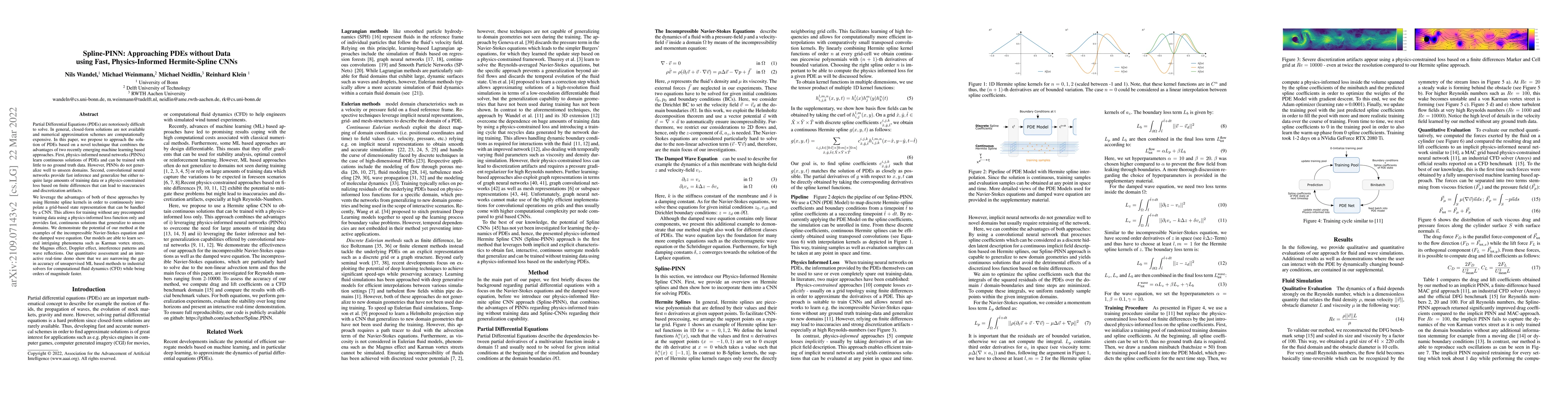 Thumbnail for Spline-PINN: Approaching PDEs without Data using Fast, Physics-Informed
  Hermite-Spline CNNs
