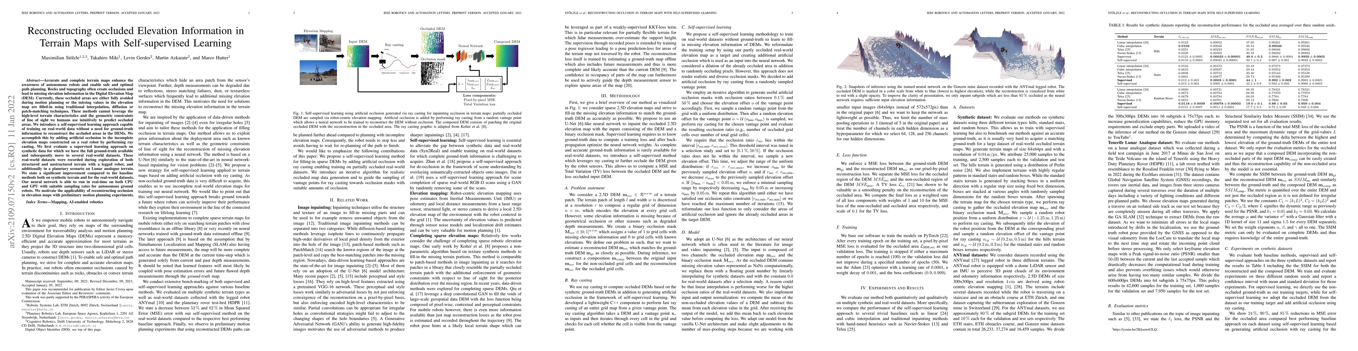 Thumbnail for Reconstructing occluded Elevation Information in Terrain Maps with
  Self-supervised Learning