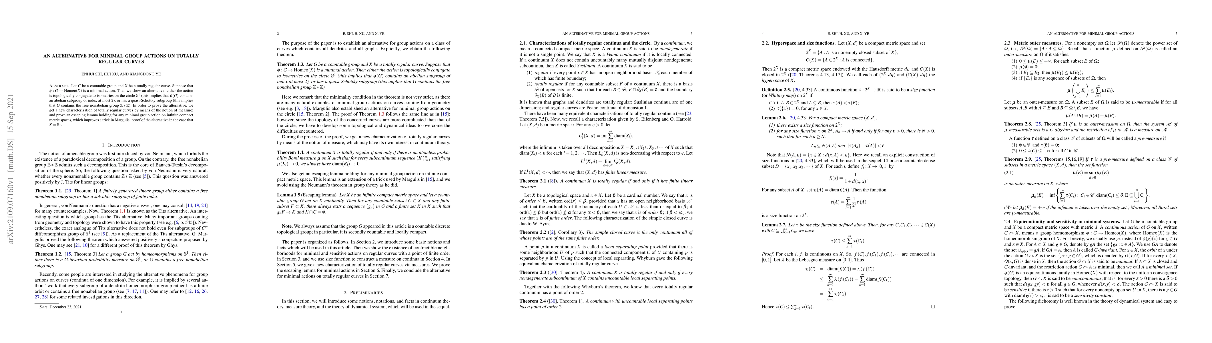 Thumbnail for An alternative for minimal group actions on totally regular curves