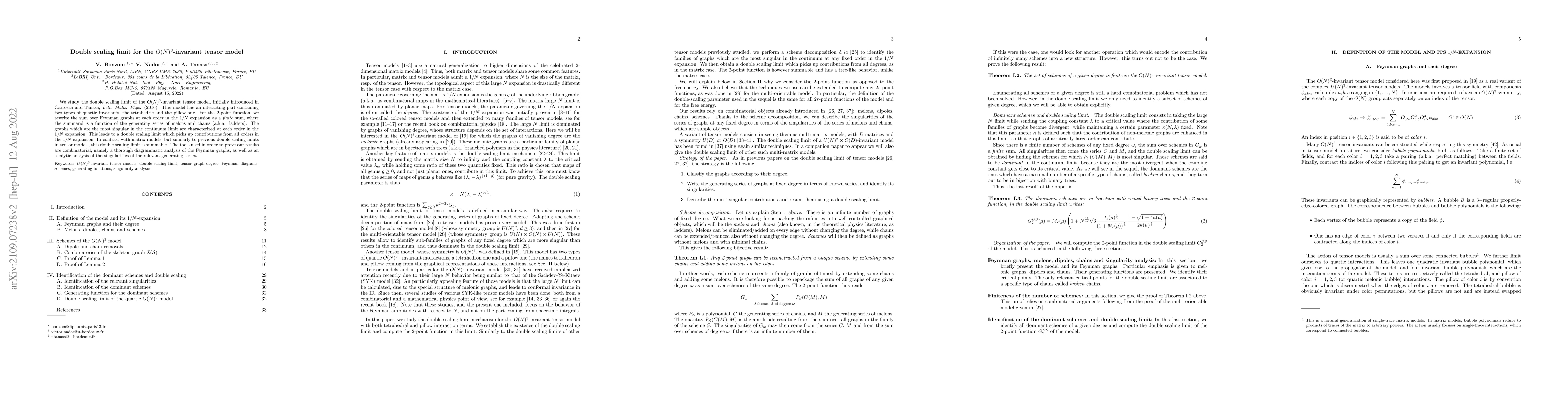 Thumbnail for Double scaling limit for the $O(N)^3$-invariant tensor model