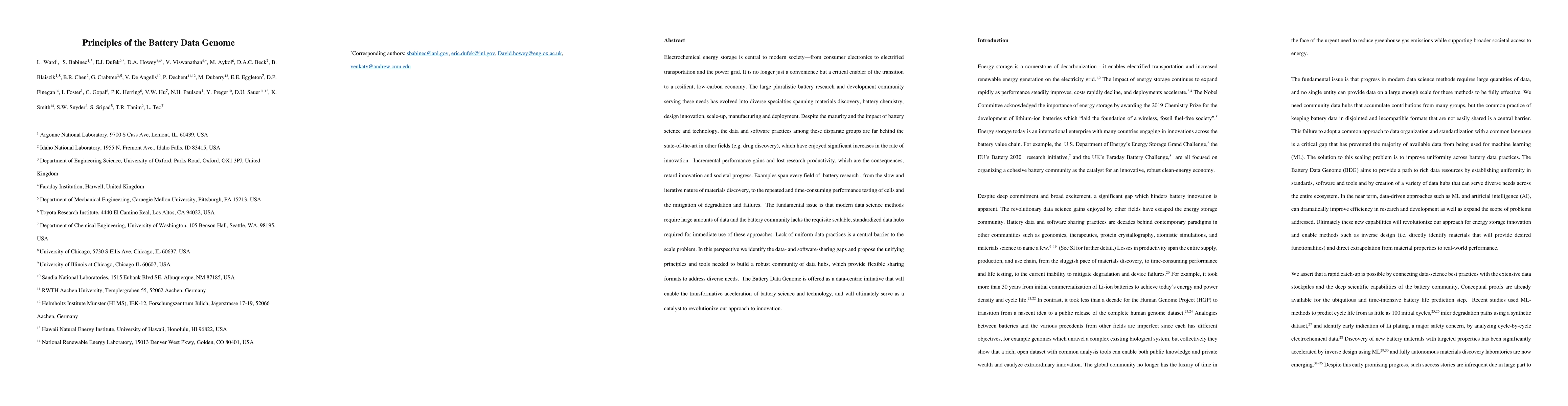Thumbnail for Principles of the Battery Data Genome