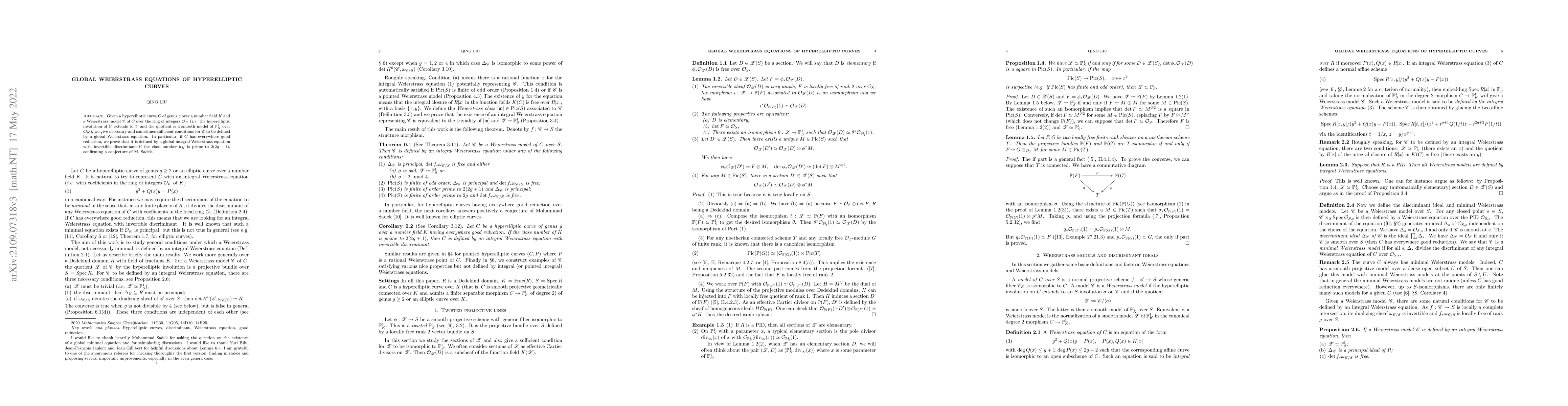 Thumbnail for Global Weierstrass equations of hyperelliptic curves
