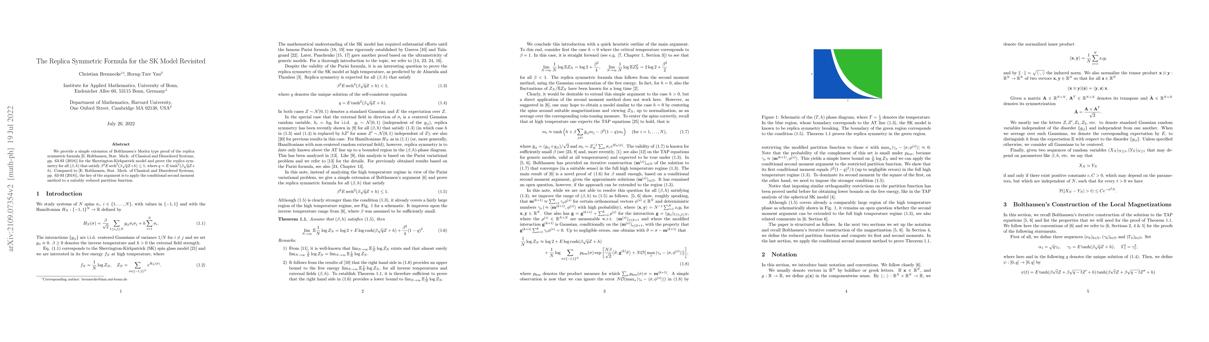 Thumbnail for The Replica Symmetric Formula for the SK Model Revisited