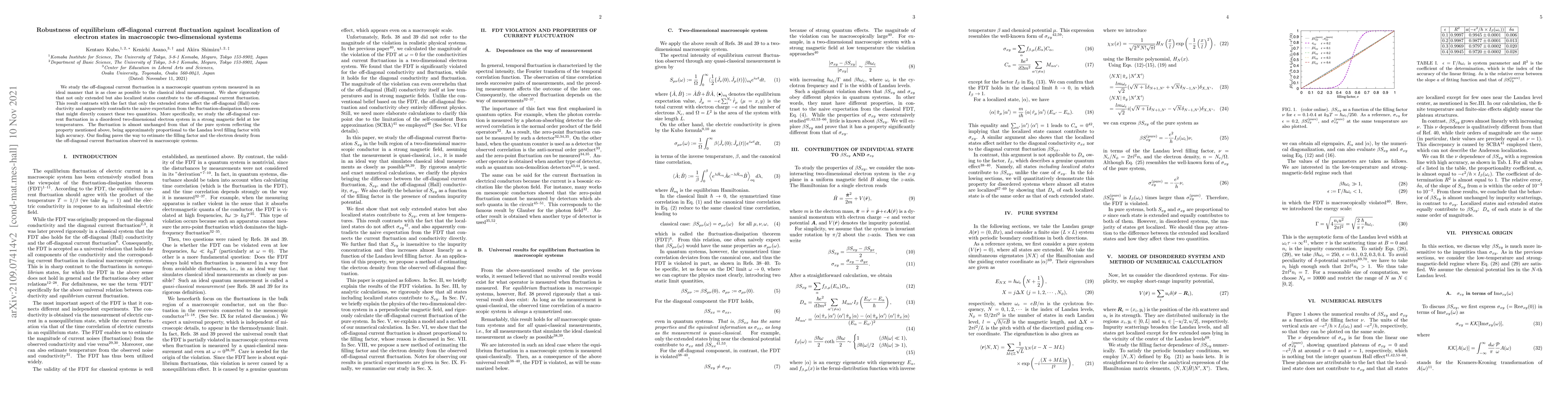 Thumbnail for Robustness of equilibrium off-diagonal current fluctuation against
  localization of electron states in macroscopic two-dimensional systems