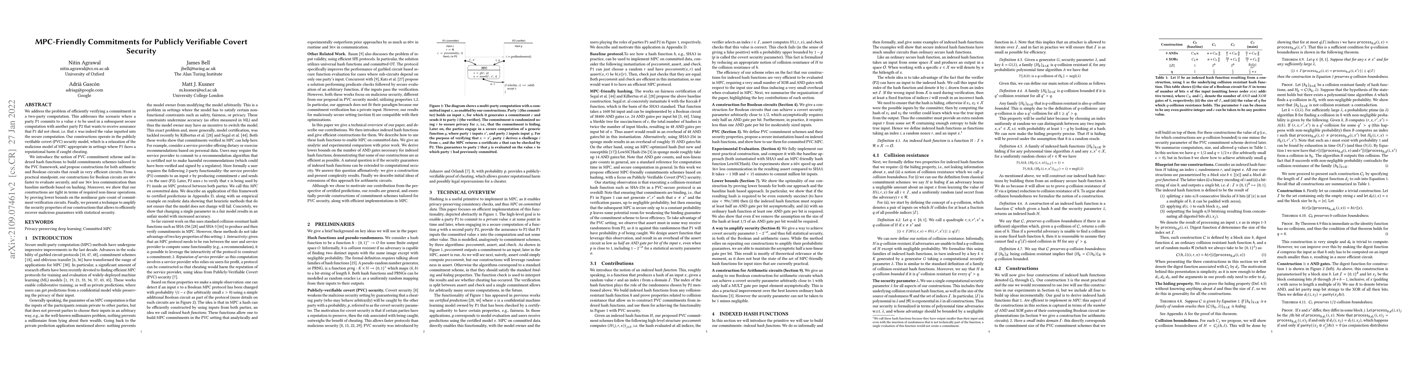 Thumbnail for MPC-Friendly Commitments for Publicly Verifiable Covert Security