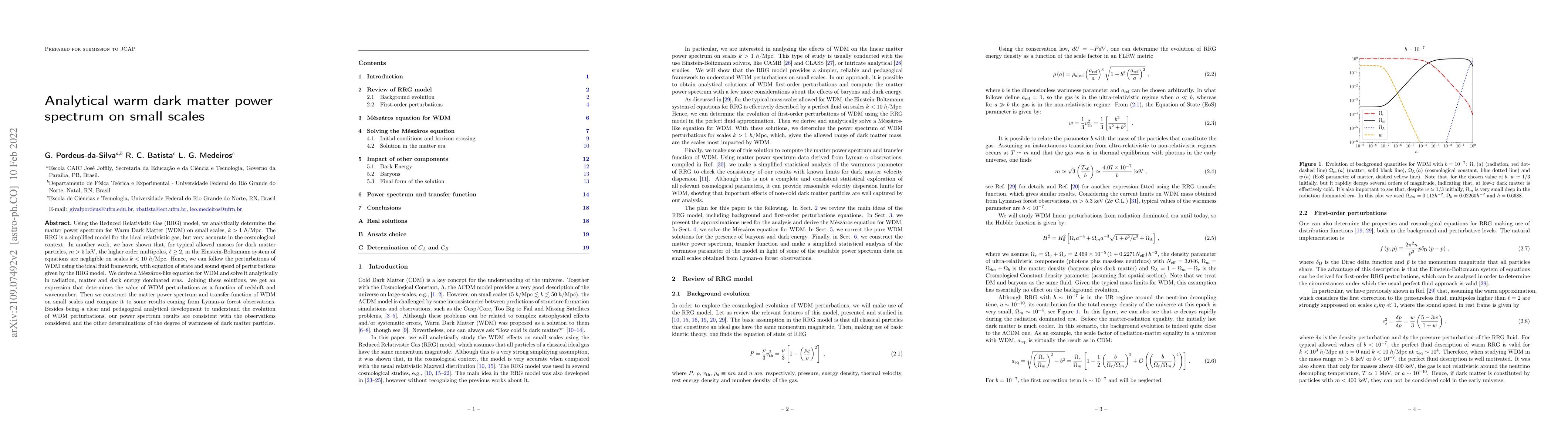 Thumbnail for Analytical warm dark matter power spectrum on small scales