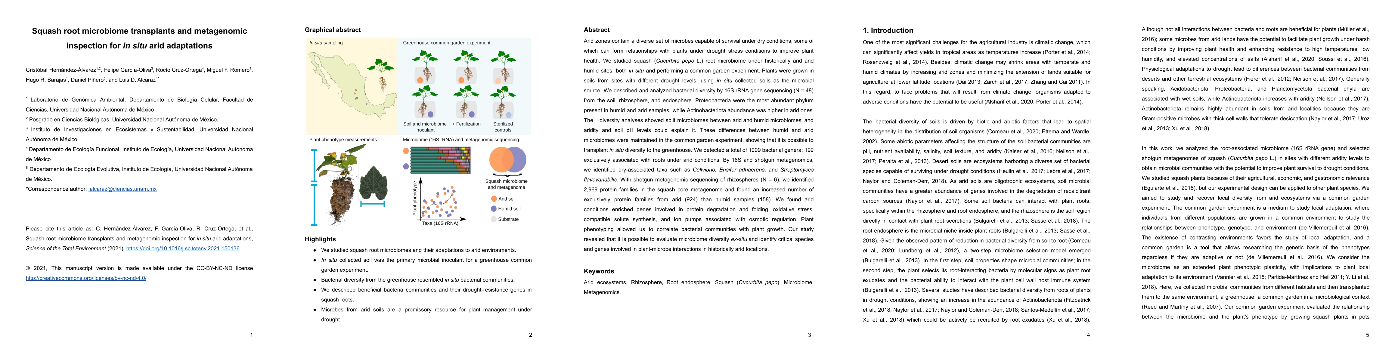 Thumbnail for Squash root microbiome transplants and metagenomic inspection for in
  situ arid adaptations