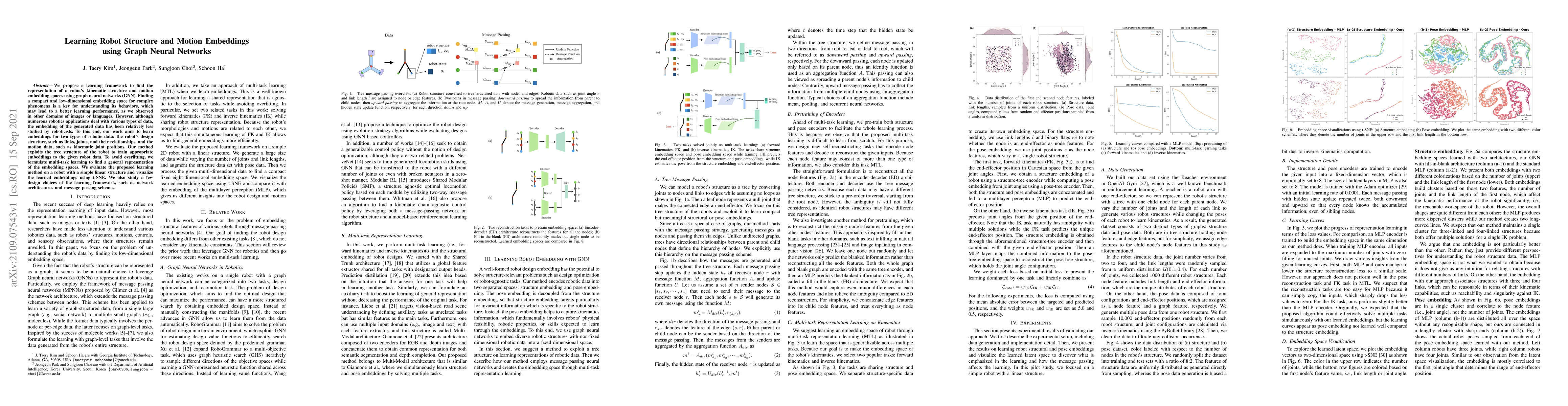 Thumbnail for Learning Robot Structure and Motion Embeddings using Graph Neural
  Networks