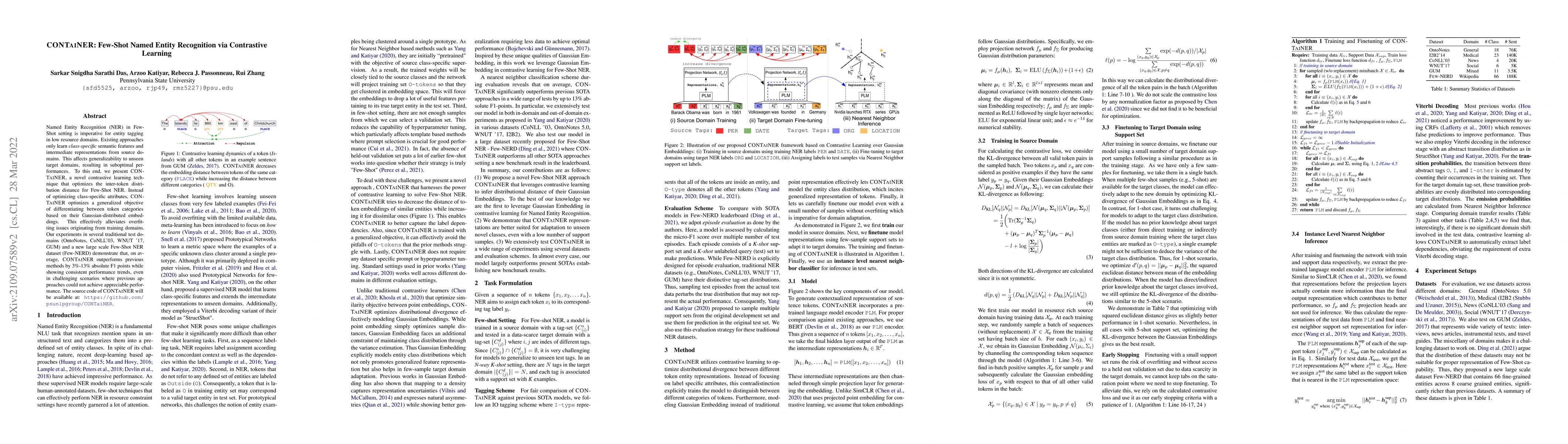 Thumbnail for CONTaiNER: Few-Shot Named Entity Recognition via Contrastive Learning