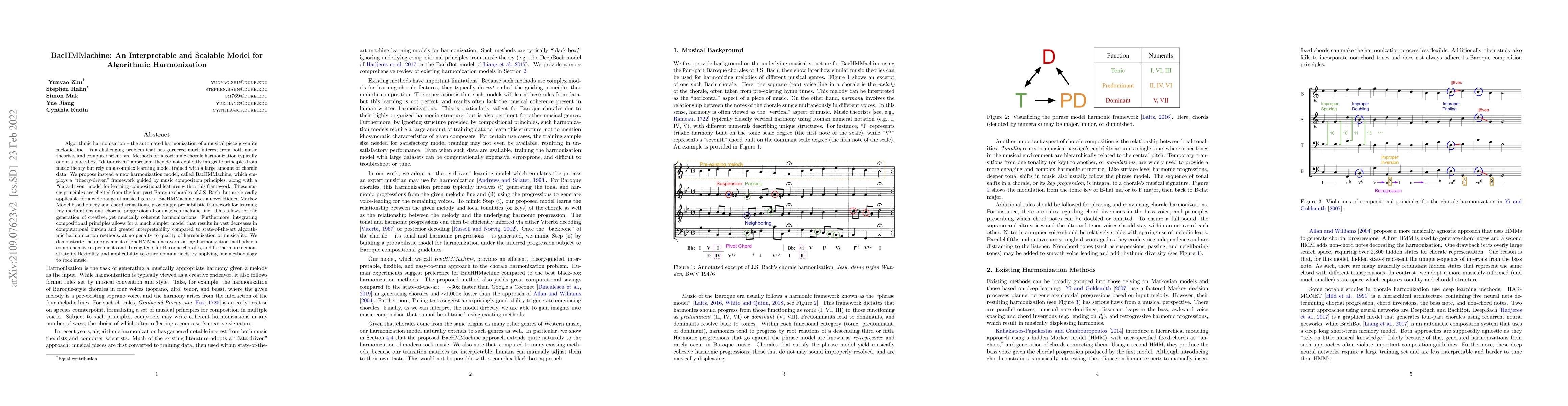 Thumbnail for BacHMMachine: An Interpretable and Scalable Model for Algorithmic
  Harmonization for Four-part Baroque Chorales