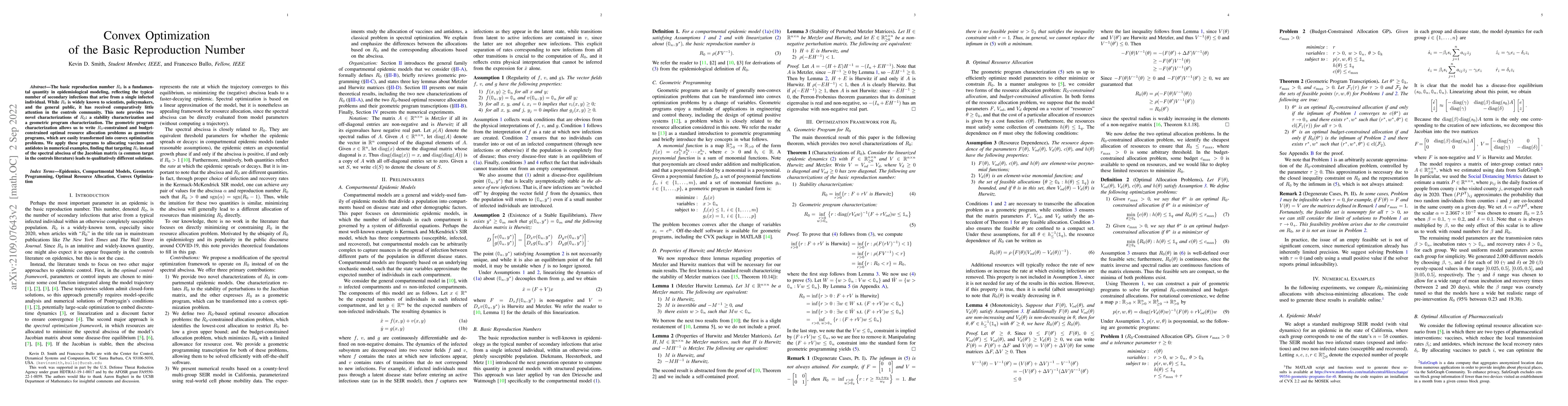 Thumbnail for Convex Optimization of the Basic Reproduction Number
