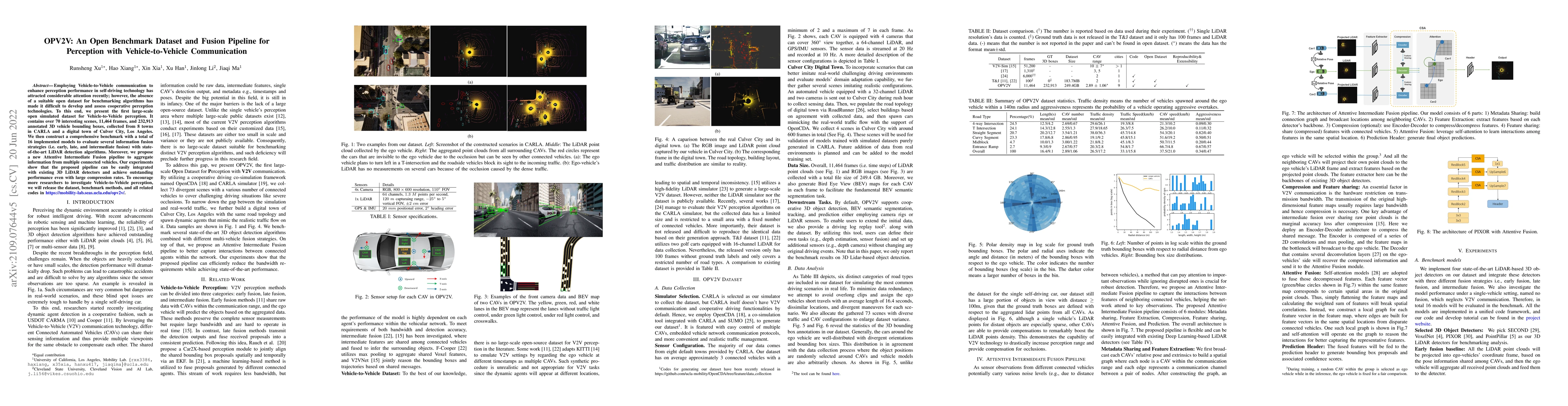 Thumbnail for OPV2V: An Open Benchmark Dataset and Fusion Pipeline for Perception with
  Vehicle-to-Vehicle Communication