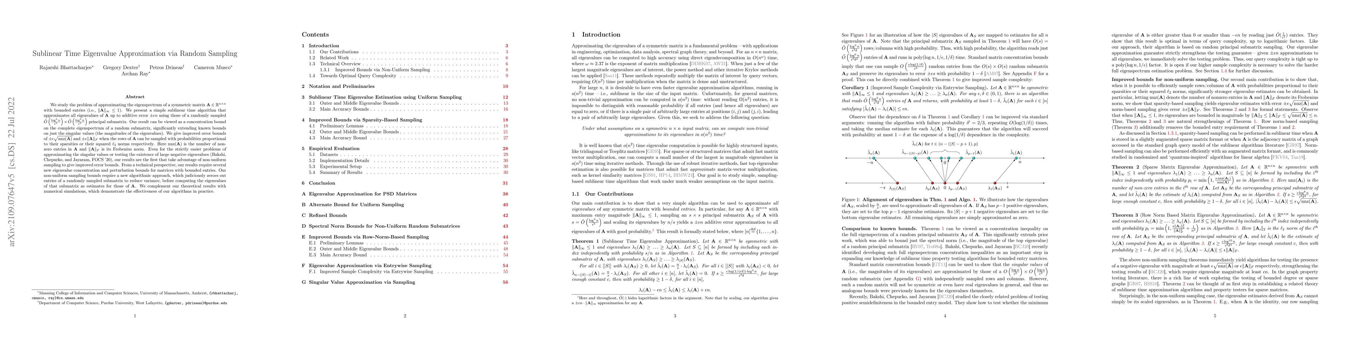 Thumbnail for Sublinear Time Eigenvalue Approximation via Random Sampling