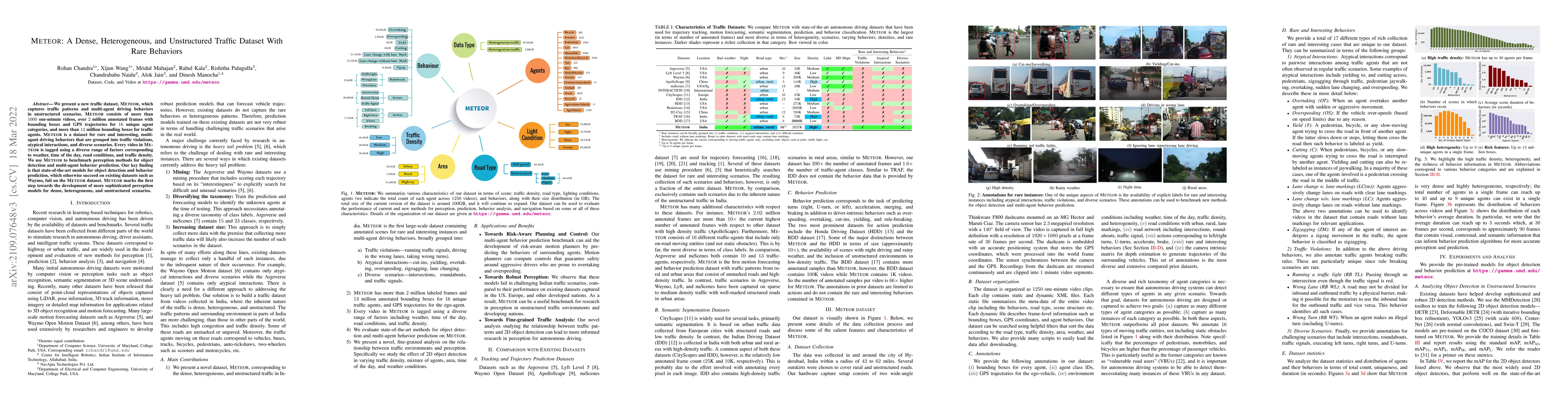 Thumbnail for METEOR:A Dense, Heterogeneous, and Unstructured Traffic Dataset With
  Rare Behaviors