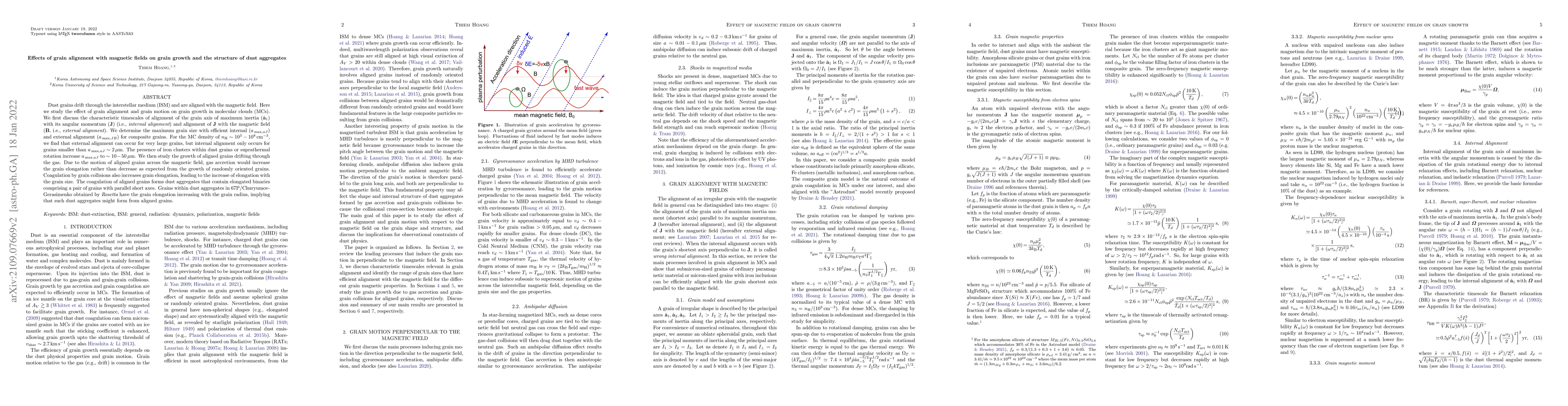 Thumbnail for Effects of grain alignment with magnetic fields on grain growth and the
  structure of dust aggregates