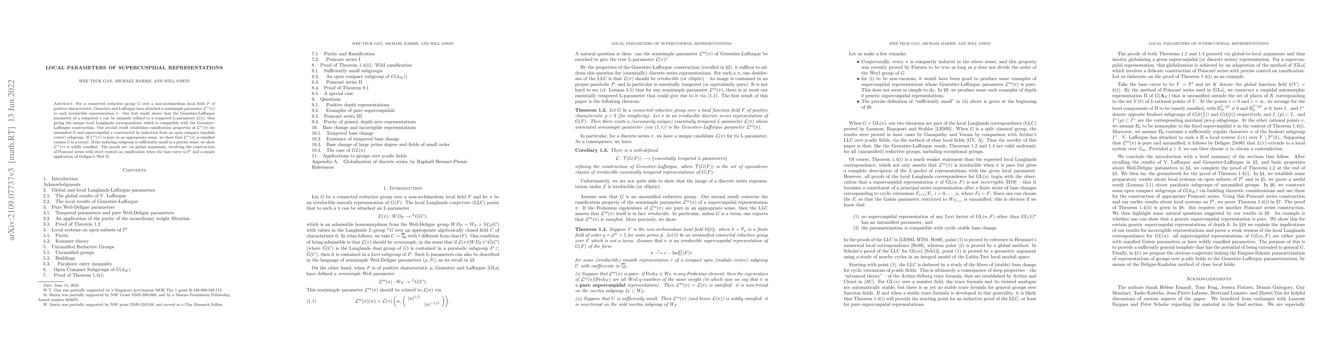 Thumbnail for Local parameters of supercuspidal representations
