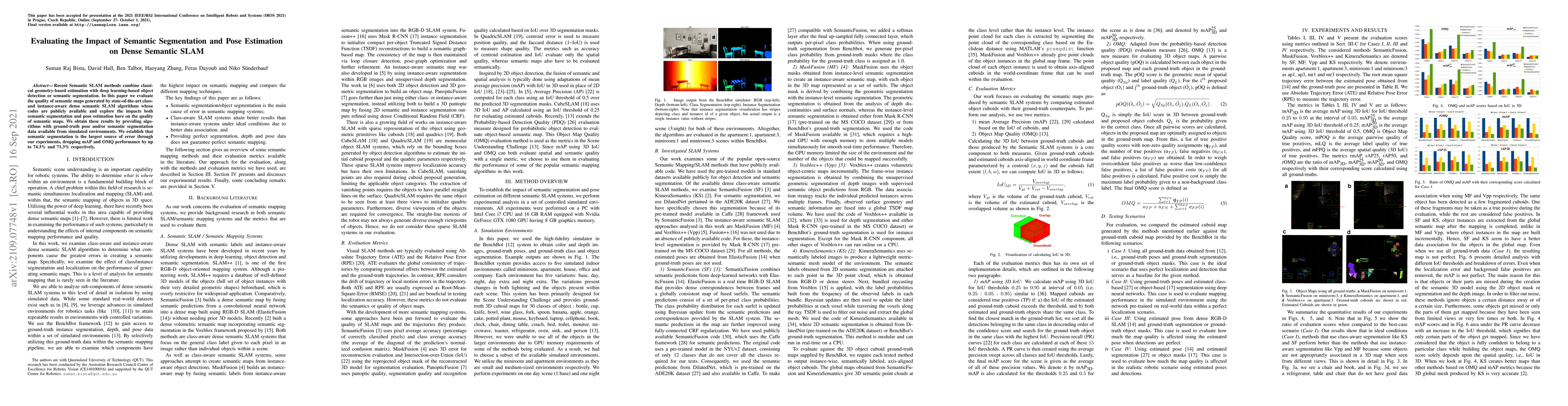 Thumbnail for Evaluating the Impact of Semantic Segmentation and Pose Estimation on
  Dense Semantic SLAM