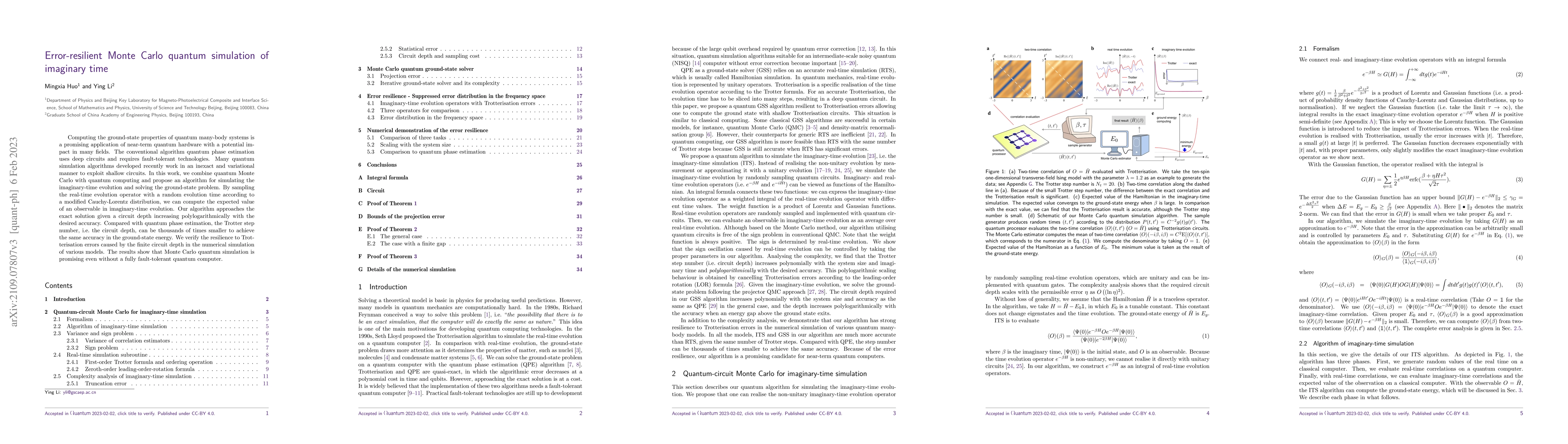Thumbnail for Error-resilient Monte Carlo quantum simulation of imaginary time
