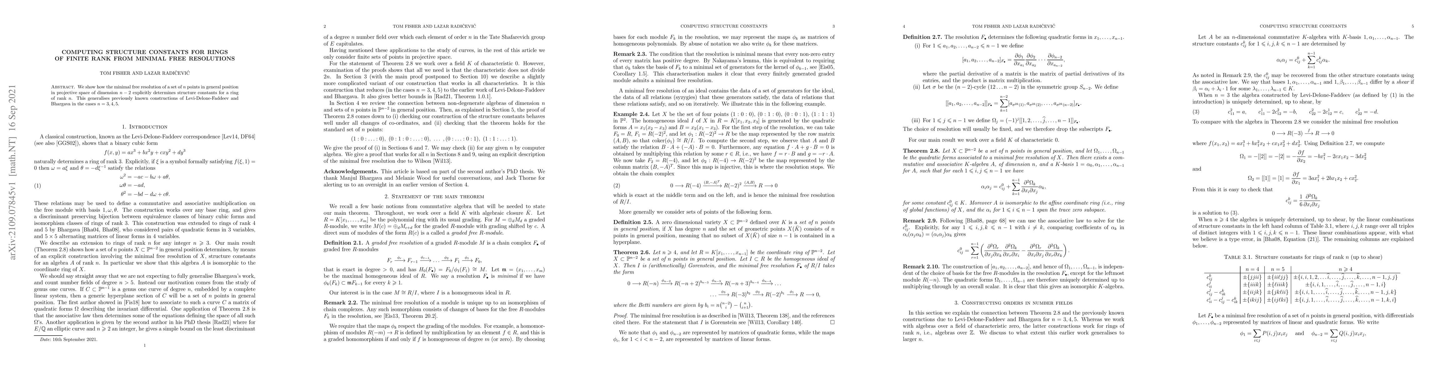 Thumbnail for Computing structure constants for rings of finite rank from minimal free
  resolutions