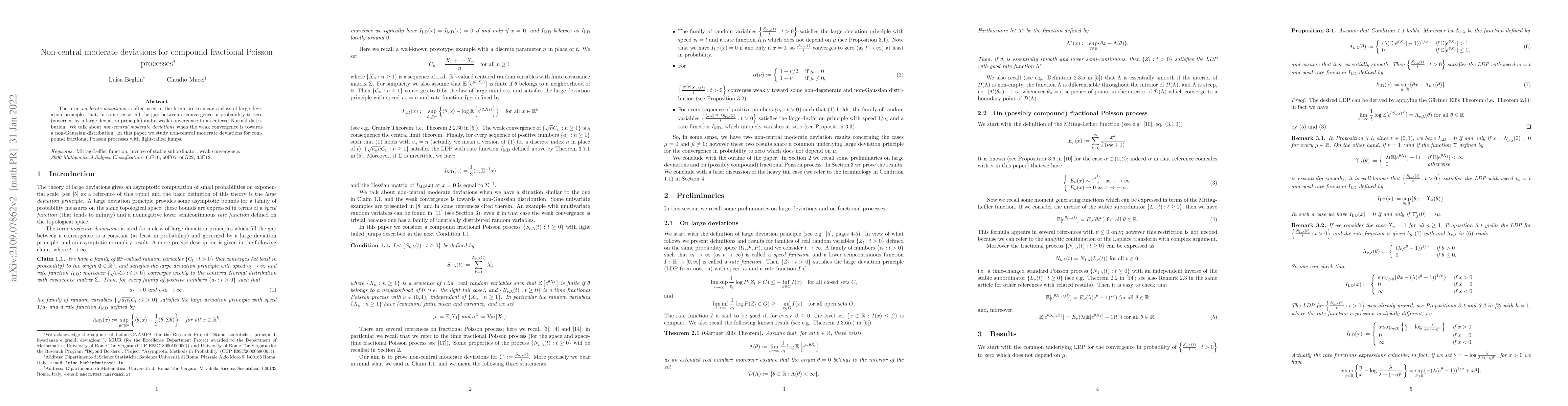 Thumbnail for Non-central moderate deviations for compound fractional Poisson
  processes