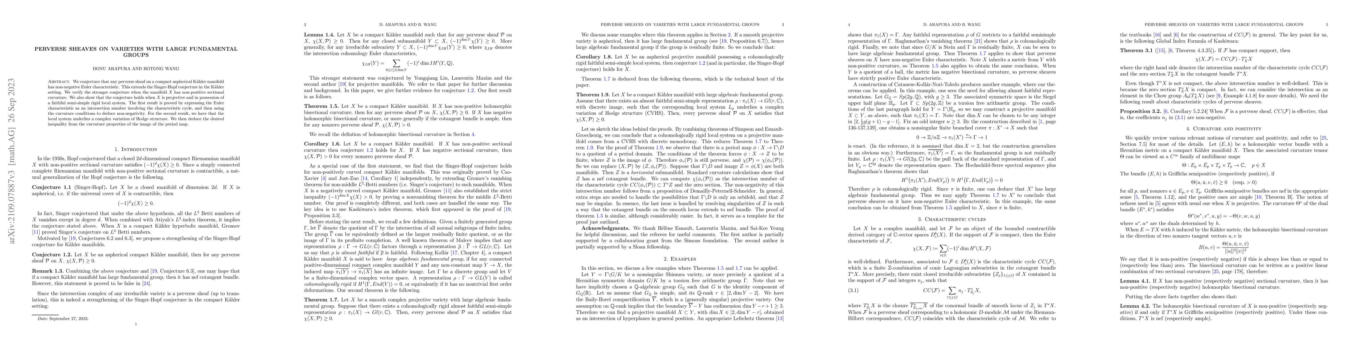 Thumbnail for Perverse sheaves on varieties with large fundamental groups