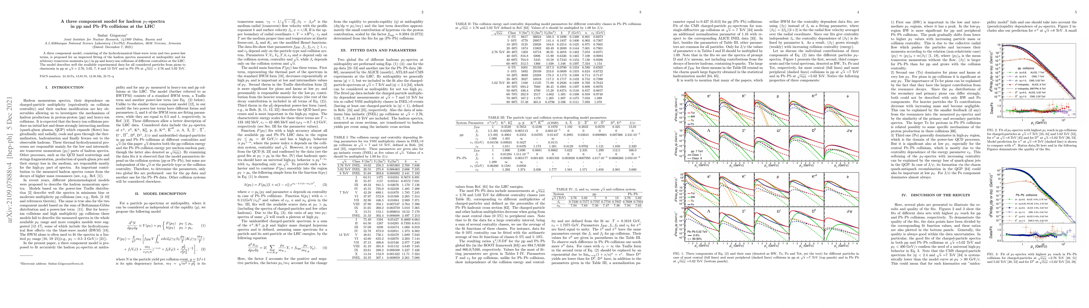 Thumbnail for A three component model for hadron $p_{\rm T}$-spectra in pp and Pb-Pb
  collisions at the LHC