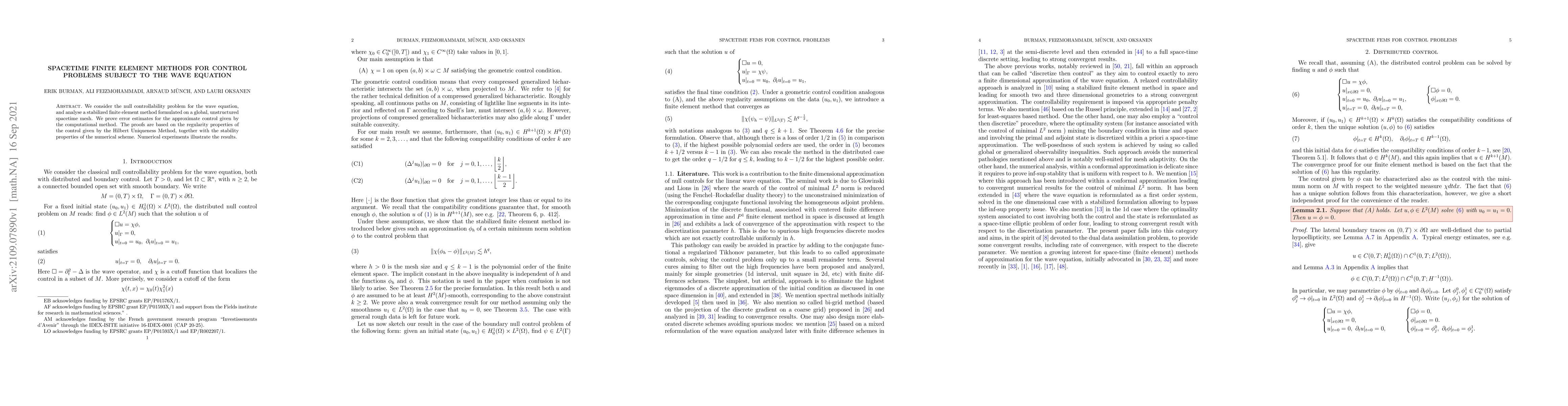 Thumbnail for Spacetime finite element methods for control problems subject to the
  wave equation