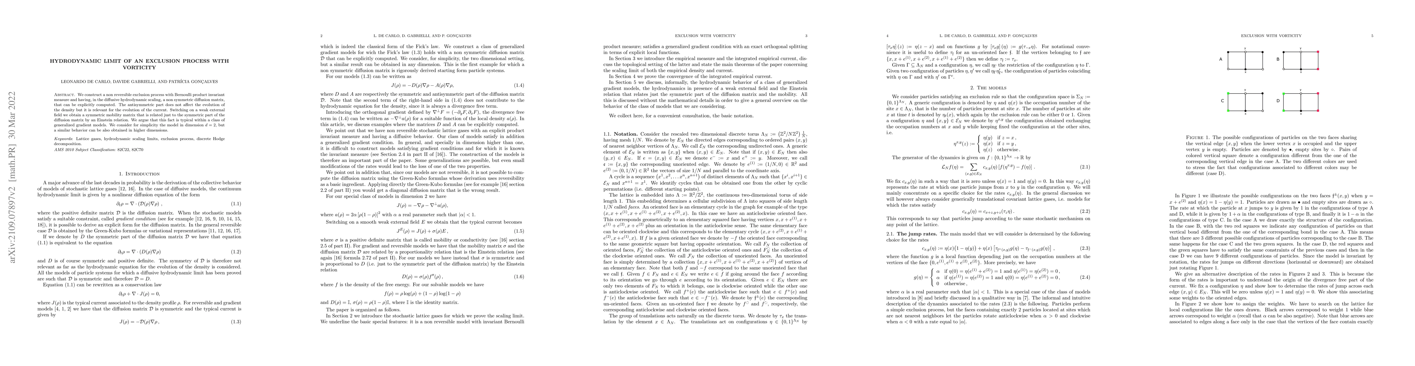 Thumbnail for Hydrodynamic limit of an exclusion process with vorticity