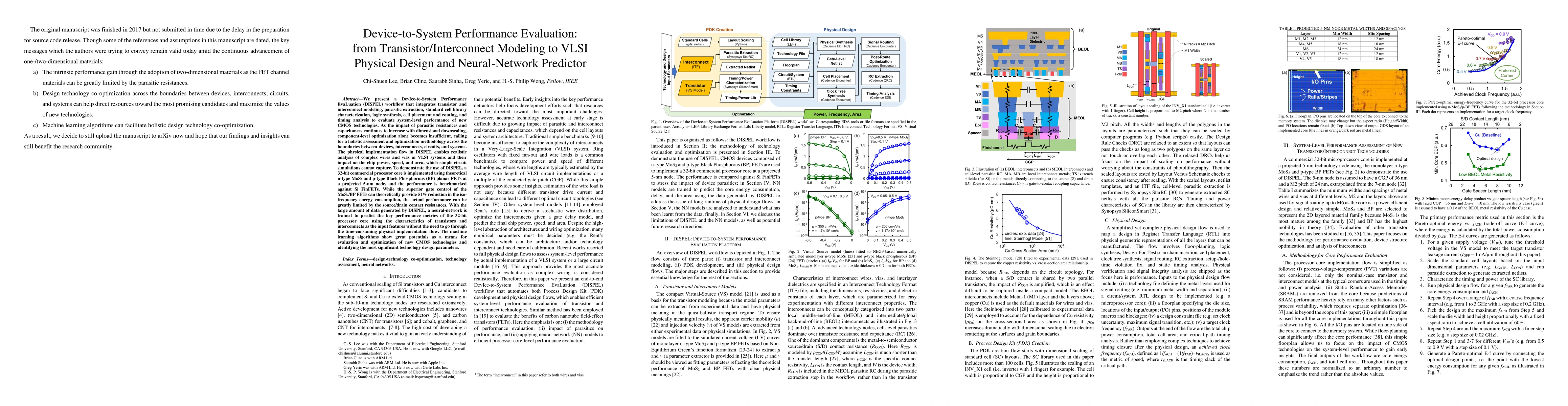Thumbnail for Device-to-System Performance Evaluation: from Transistor/Interconnect
  Modeling to VLSI Physical Design and Neural-Network Predictor