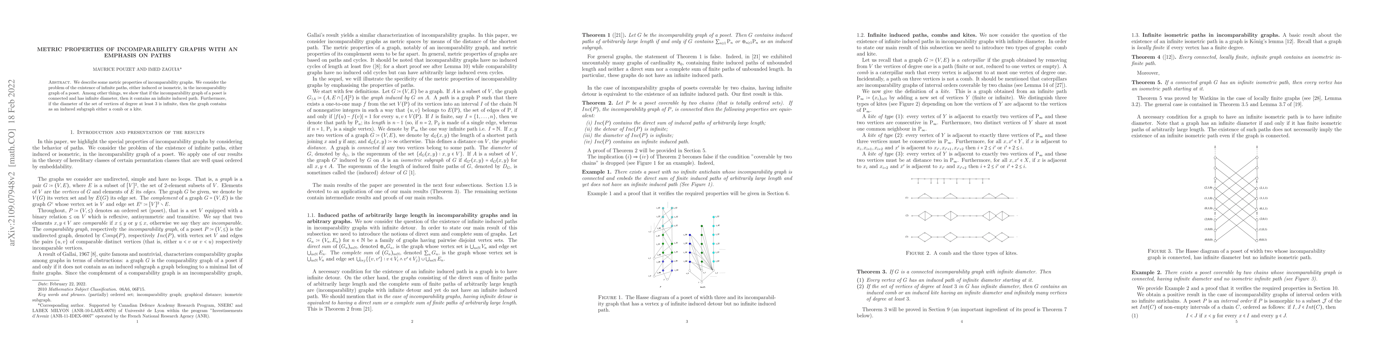 Thumbnail for Metric properties of incomparability graphs with an emphasis on paths
