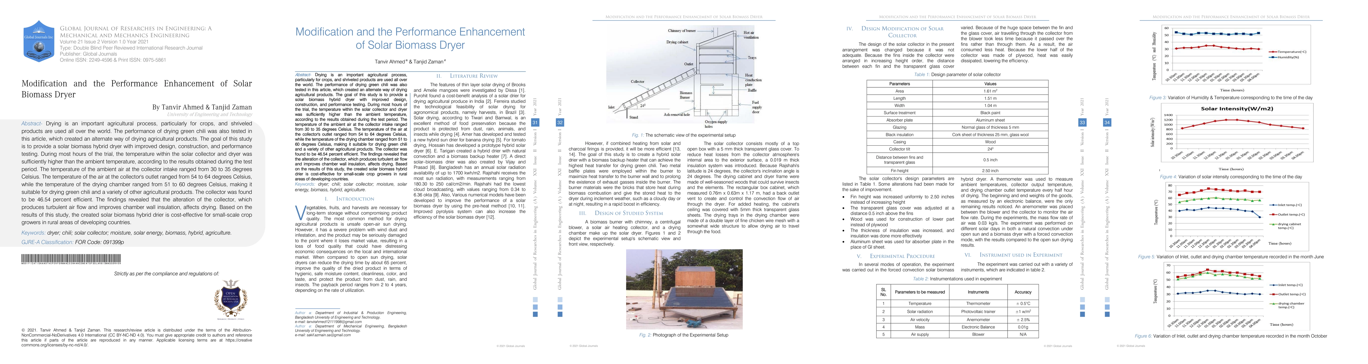 Thumbnail for Modification and the Performance Enhancement of Solar Biomass Dryer