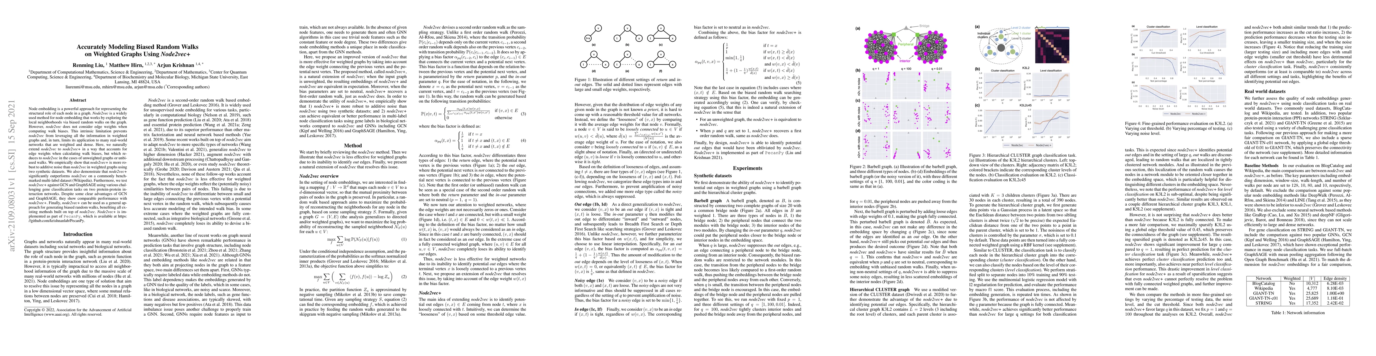 Thumbnail for Accurately Modeling Biased Random Walks on Weighted Graphs Using
  $\textit{Node2vec+}$