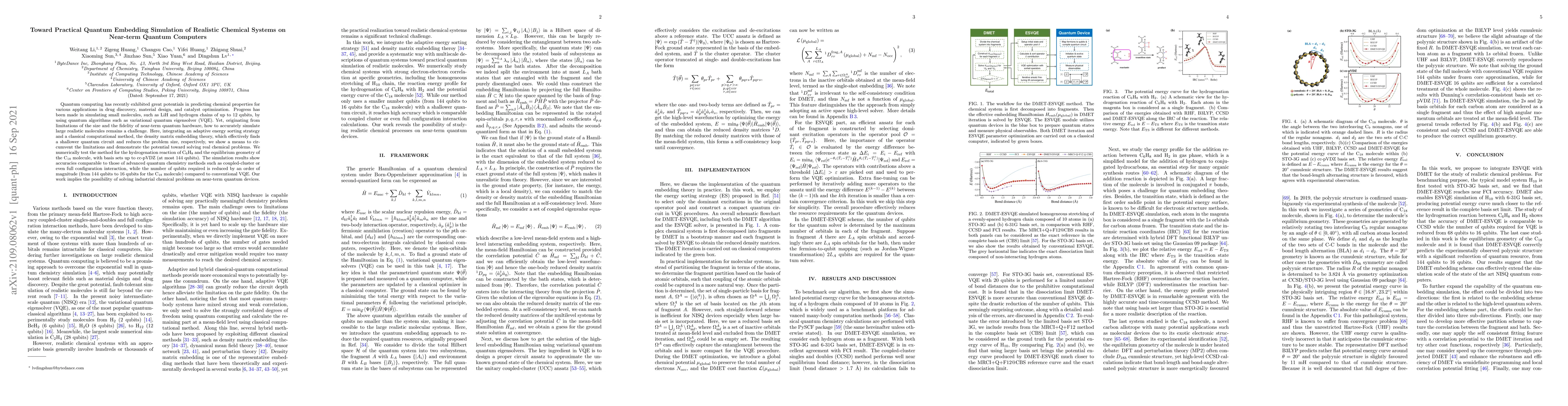 Thumbnail for Toward Practical Quantum Embedding Simulation of Realistic Chemical
  Systems on Near-term Quantum Computers