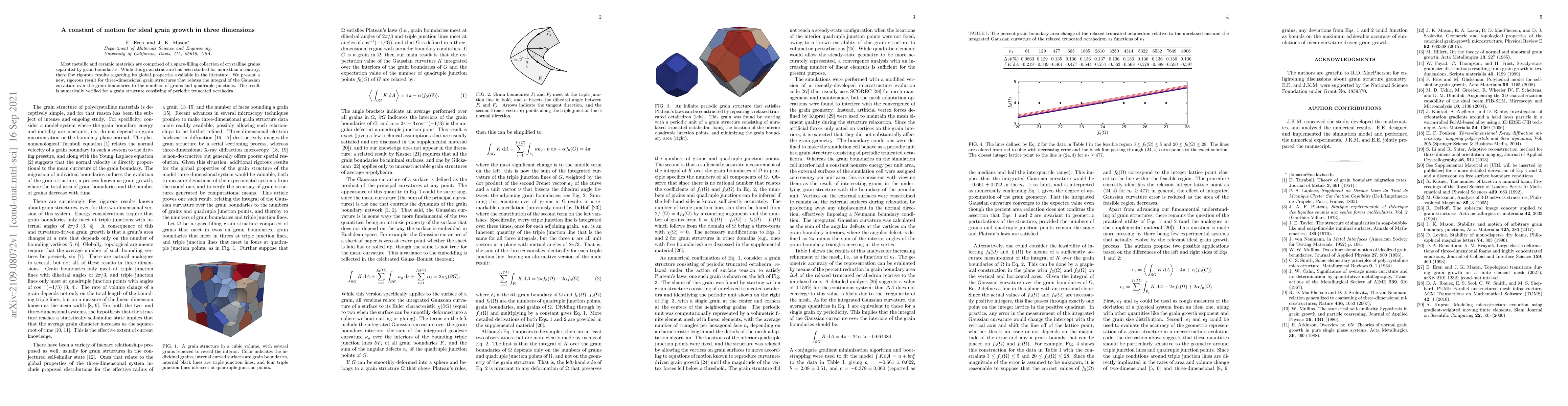 Thumbnail for A constant of motion for ideal grain growth in three dimensions