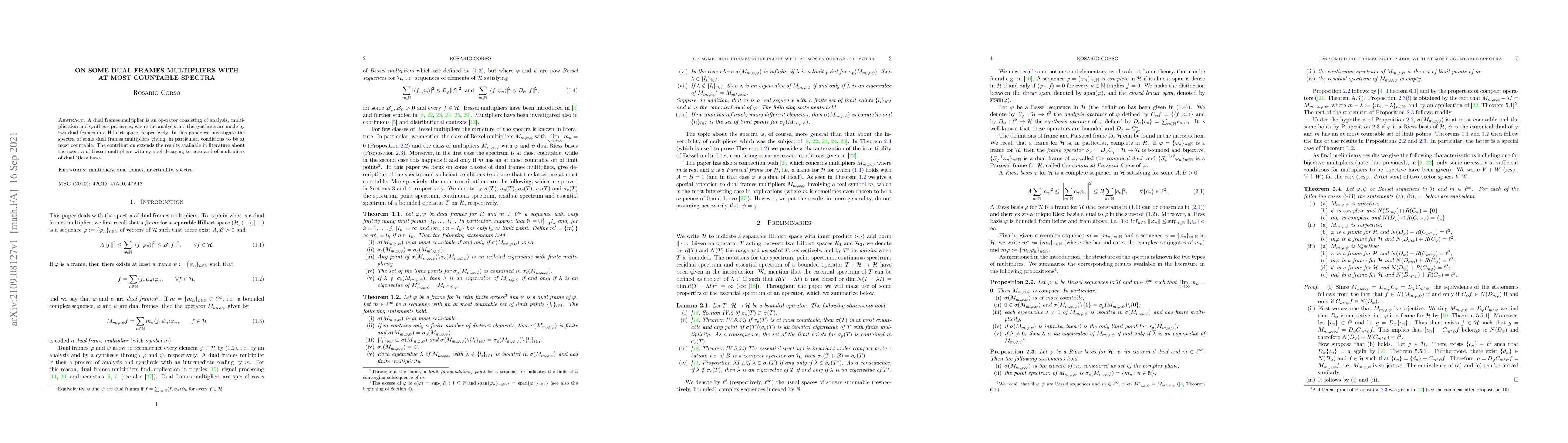 Thumbnail for On some dual frames multipliers with at most countable spectra